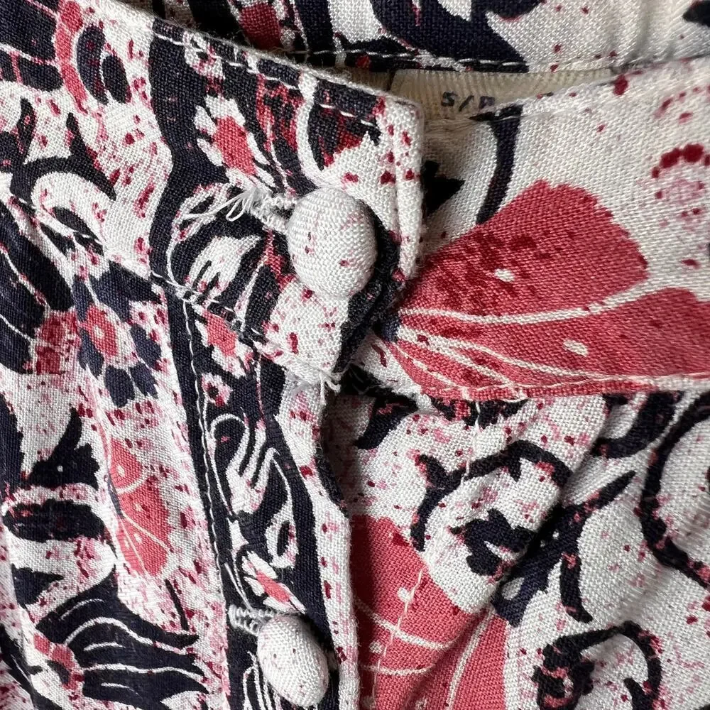Roxy Skirt Womens Size Small Lost in My Mind Floral Navy & Red Maxi Front Slit